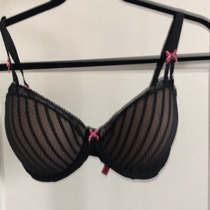 Betsey Johnson Bra black with pink bows